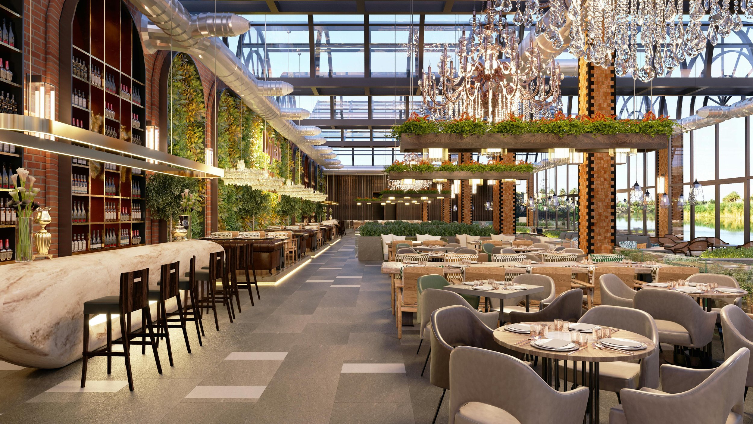 Hospitality professionals working in a restaurant